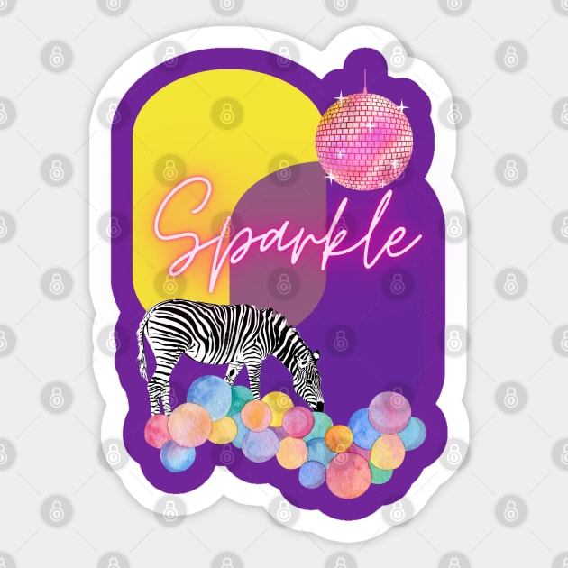 sparkle up your life - zebra Sticker by PrintsHessin